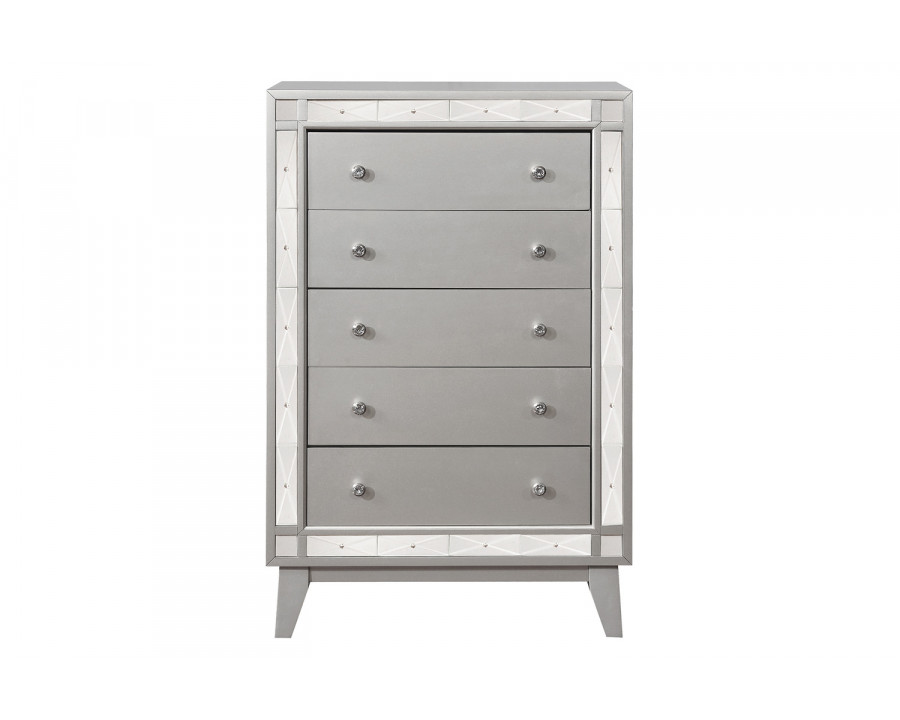 Coaster - Leighton 5-Drawer Chest in Metallic Mercury