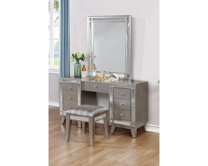 Coaster - Leighton Vanity Desk And Stool in Metallic Mercury