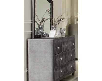 Coaster Deanna Button Tufted Mirror - Gray