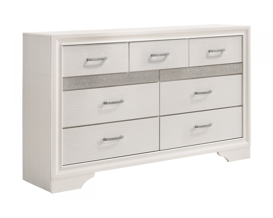 Coaster Miranda 7-Drawer Dresser - White/Rhinestone