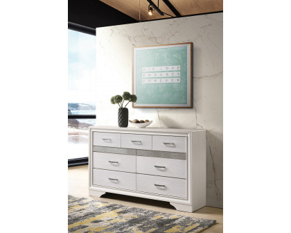 Coaster Miranda 7-Drawer Dresser - White/Rhinestone