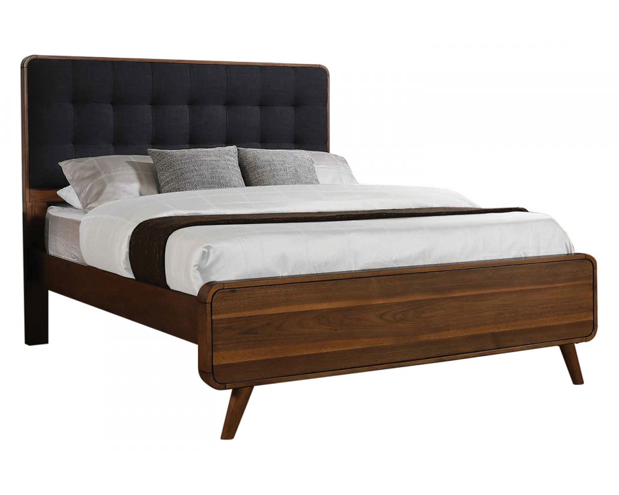 Coaster Robyn Eastern King Bed with Upholstered Headboard - Dark Walnut