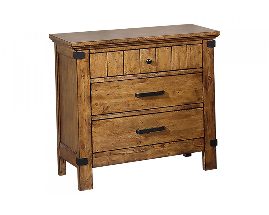 Coaster - Brenner 3-Drawer Night Stand in Rustic Honey