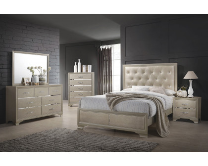 Coaster Beaumont Upholstered Eastern King Bed - Champagne