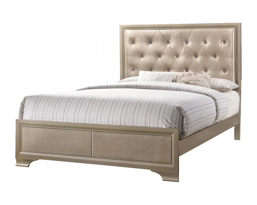 Coaster Beaumont Upholstered Queen Bed - Champagne