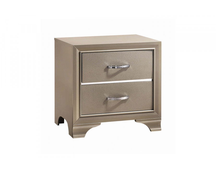 Coaster - Beaumont 2-Drawer Rectangular Nightstand in Champagne