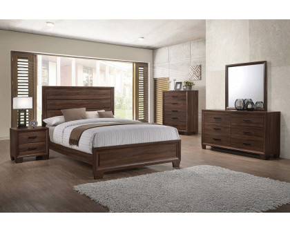 Coaster Brandon Eastern King Panel Bed - Medium Warm Brown