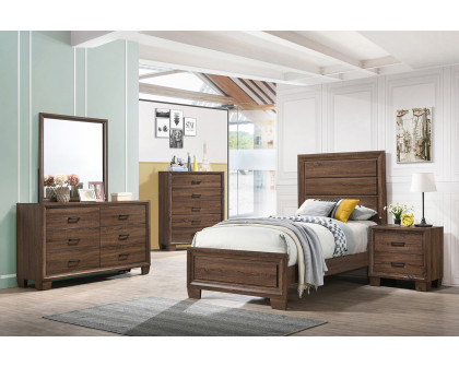 Coaster Brandon Twin Panel Bed - Medium Warm Brown