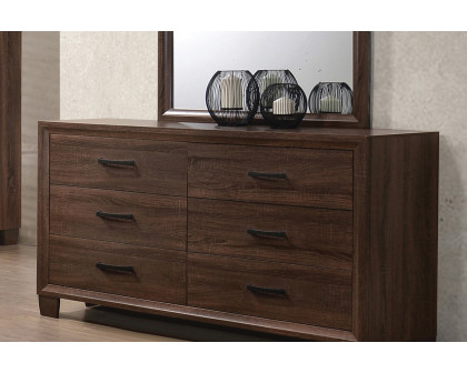 Coaster - Brandon 6-Drawer Dresser in Medium Warm Brown