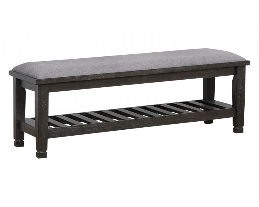 Coaster - Franco Upholstered Bench With Slatted Shelf in Weathered Sage