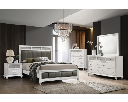 Coaster Barzini California King Upholstered Panel Bed - White