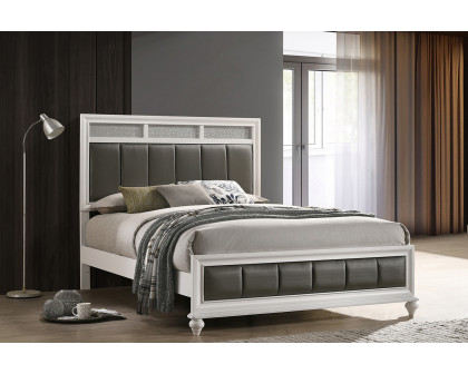 Coaster™ Barzini Queen Upholstered Panel Bed - White