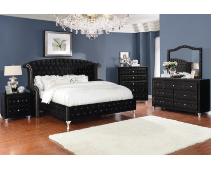 Coaster Deanna Eastern King Tufted Upholstered Bed - Black