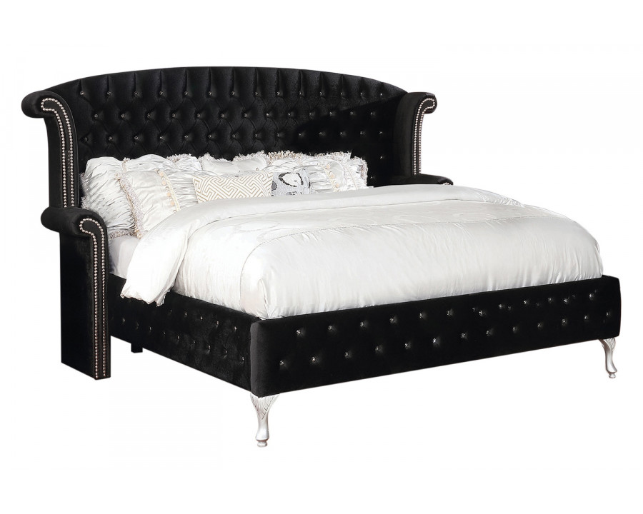 Coaster Deanna California King Tufted Upholstered Bed - Black