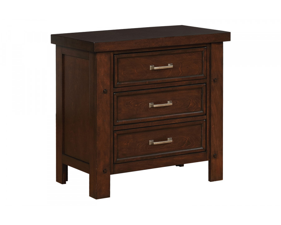 Coaster - Barstow 3-Drawer Rectangular Nightstand in Pinot Noir