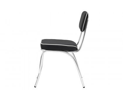 Coaster Retro Open Back Side Chairs (Set Of 2) - Black/Chrome