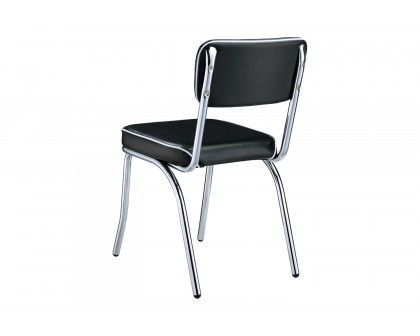 Coaster Retro Open Back Side Chairs (Set Of 2) - Black/Chrome