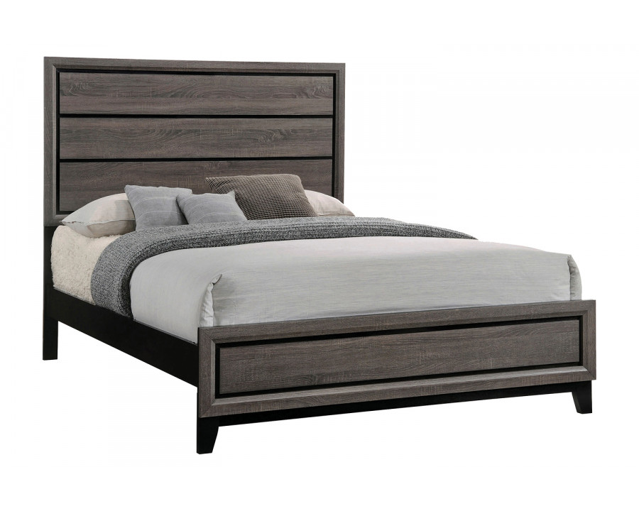 Coaster Watson California King Panel Bed - Gray Oak/Black