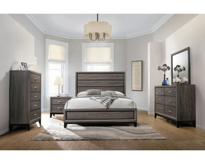 Coaster Watson California King Panel Bed - Gray Oak/Black