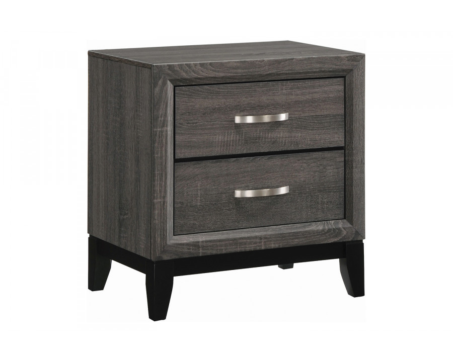 Coaster - Watson 2-Drawer Nightstand in Gray Oak/Black