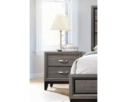 Coaster - Watson 2-Drawer Nightstand in Gray Oak/Black