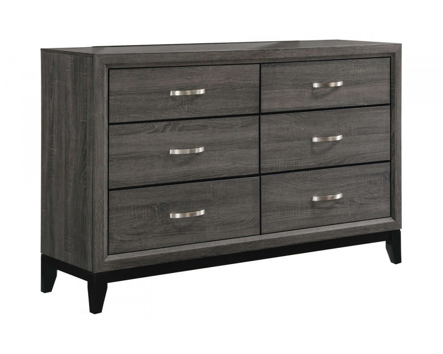 Coaster - Watson 6-Drawer Dresser in Gray Oak/Black