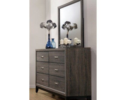 Coaster - Watson 6-Drawer Dresser in Gray Oak/Black