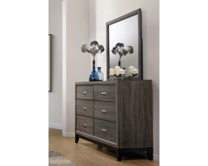 Coaster - Watson 6-Drawer Dresser in Gray Oak/Black