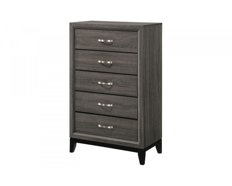 Coaster - Watson 5-Drawer Chest in Gray Oak/Black