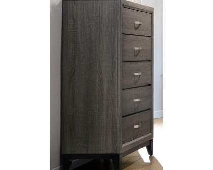 Coaster - Watson 5-Drawer Chest in Gray Oak/Black