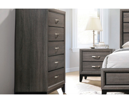 Coaster - Watson 5-Drawer Chest in Gray Oak/Black