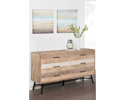 Coaster - Marlow 6-Drawer Dresser in Rough Sawn Multi