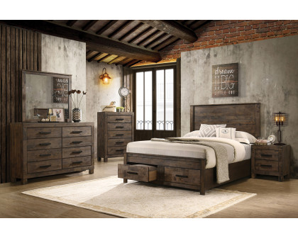 Coaster Woodmont Queen Storage Bed - Rustic Golden Brown