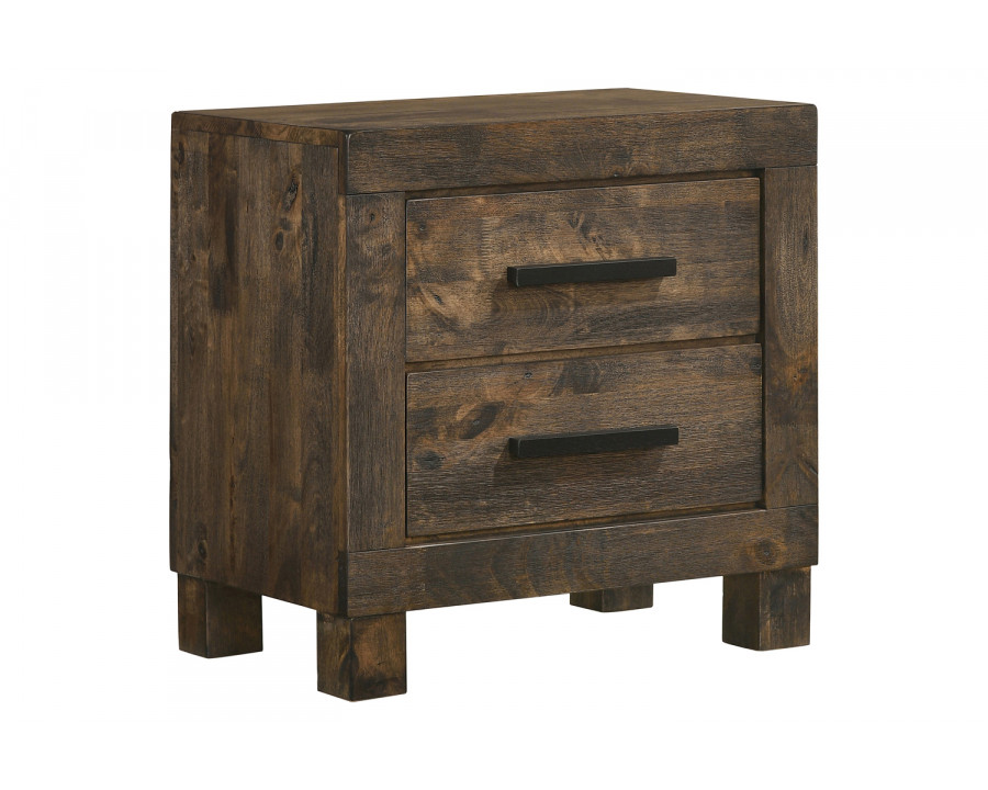 Coaster - Woodmont 2-Drawer Nightstand in Rustic Golden Brown