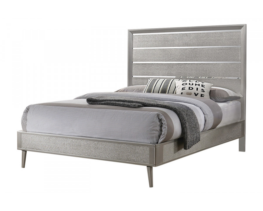 Coaster Ramon Eastern King Panel Bed - Metallic Sterling