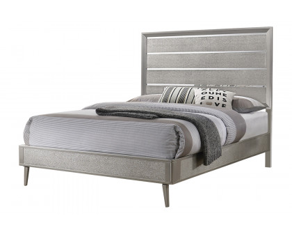 Coaster Ramon Eastern King Panel Bed - Metallic Sterling