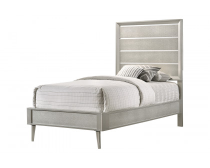 Coaster Ramon Twin Panel Bed - Metallic Sterling