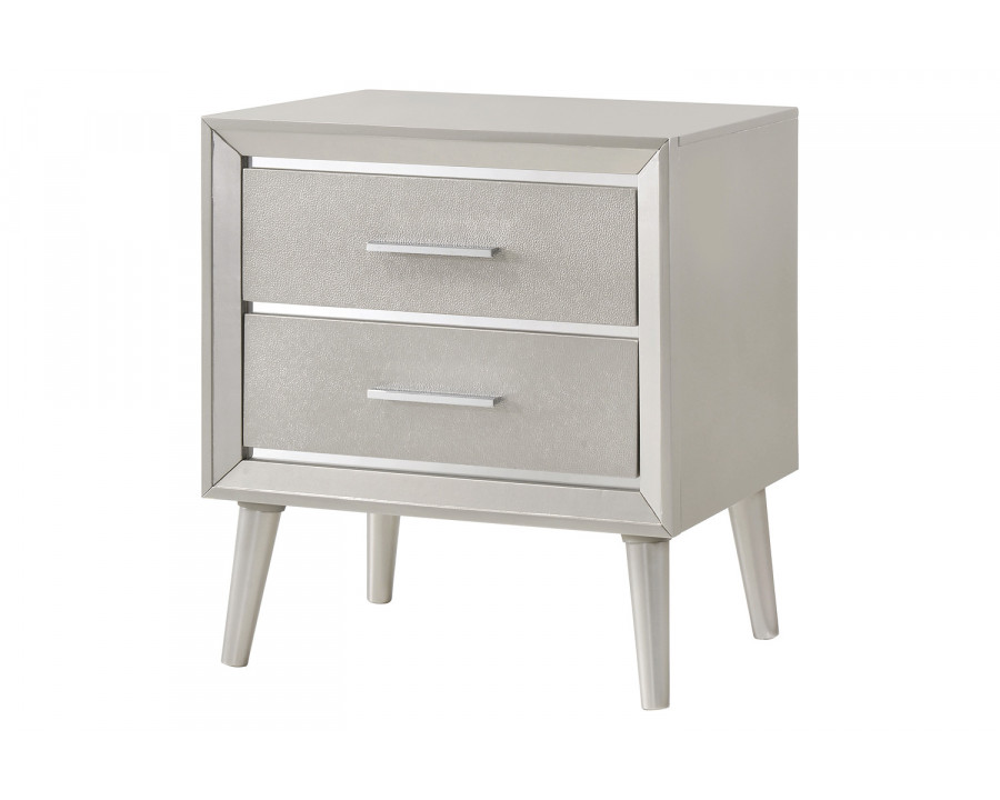 Coaster - Ramon 2-Drawer Nightstand in Metallic Sterling