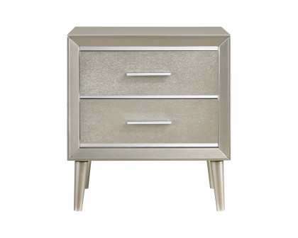 Coaster - Ramon 2-Drawer Nightstand in Metallic Sterling