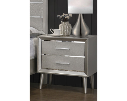 Coaster - Ramon 2-Drawer Nightstand in Metallic Sterling