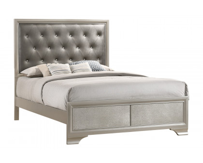 Coaster Salford Queen Panel Bed - Metallic Sterling/Charcoal Gray