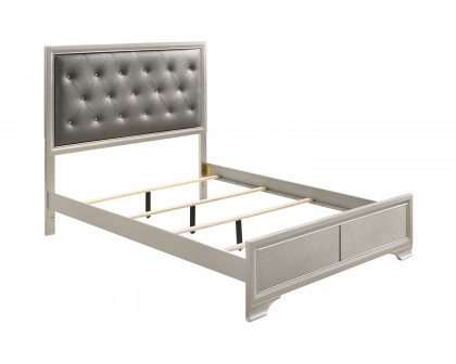 Coaster Salford Queen Panel Bed - Metallic Sterling/Charcoal Gray