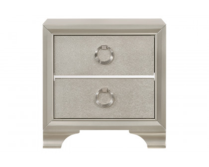 Coaster - Salford 2-Drawer Nightstand in Metallic Sterling