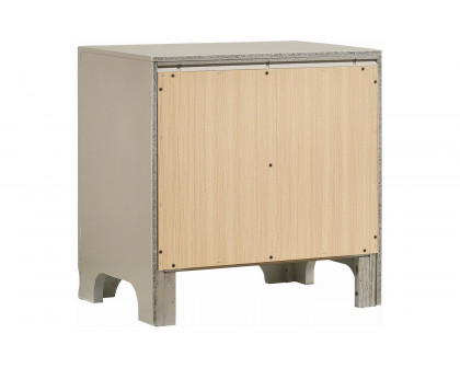 Coaster - Salford 2-Drawer Nightstand in Metallic Sterling