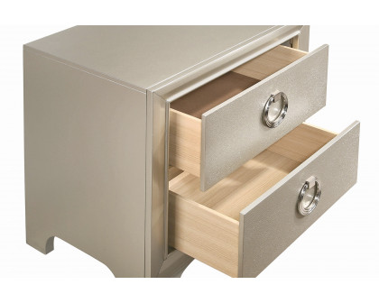 Coaster - Salford 2-Drawer Nightstand in Metallic Sterling