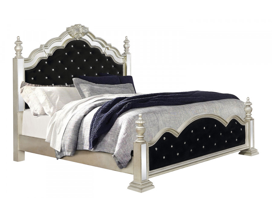 Coaster - Heidi Eastern King Upholstered Poster Bed