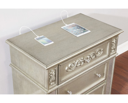 Coaster - Heidi 3-Drawer Nightstand in Metallic Platinum