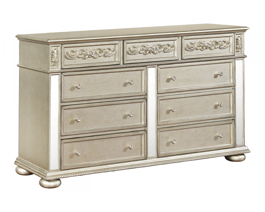 Coaster - Heidi 9-Drawer Dresser in Metallic Platinum