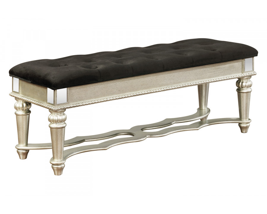 Coaster - Heidi Upholstered Bench in Metallic Platinum