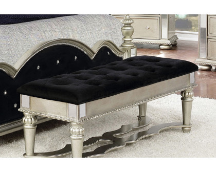 Coaster - Heidi Upholstered Bench in Metallic Platinum